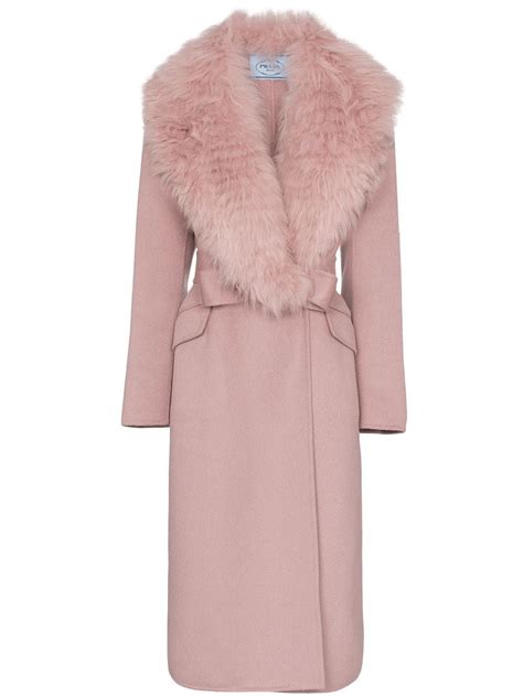 prada pink fur coat